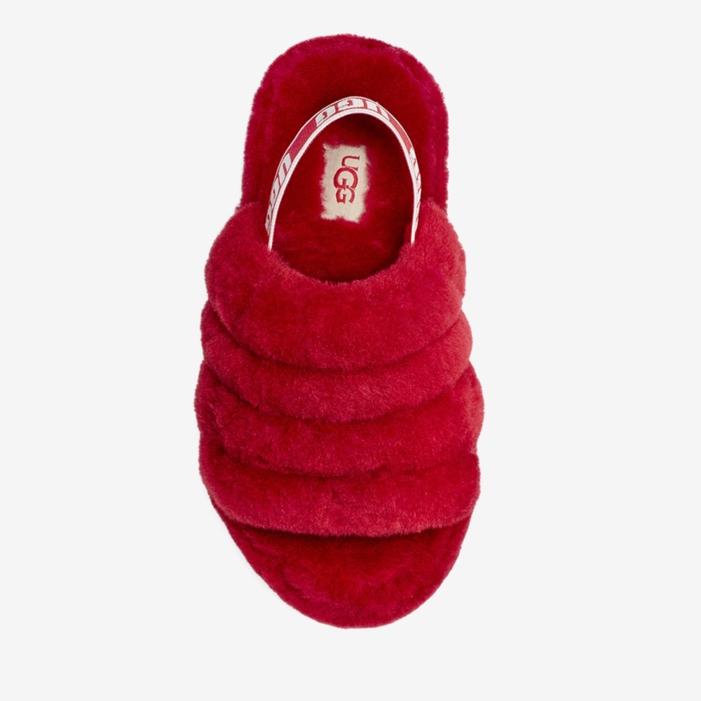Nwot Ugg Samba Red Fluff Yeah Slides Size 5 Kids … - image 4